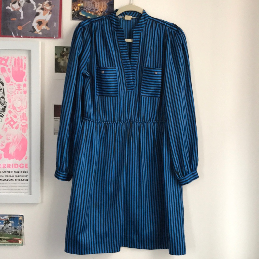 Vintage 80s striped satin dress